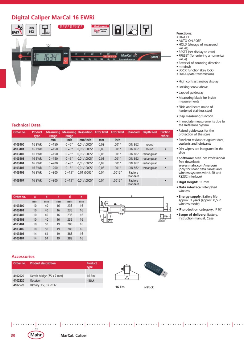 MAHR MARCAL 16 EWRI Digital Caliper