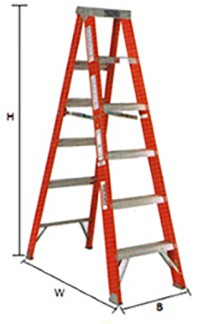 บันไดไฟเบอร์กลาสทรงA8ขั้นRIDGID