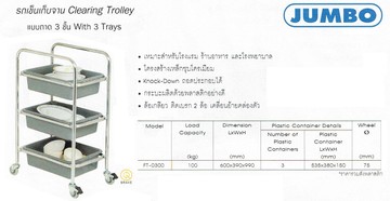 รถเข็นเก็บจาน3ชั้น