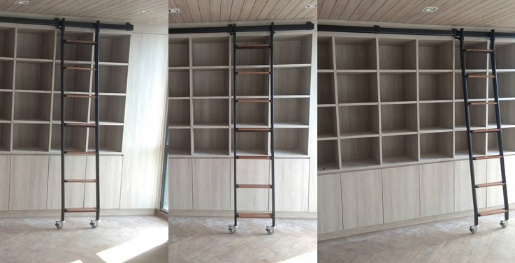 บันไดรางเลื่อนใช้ในห้องสมุดและชั้นวางหนังสือทวียนต์มอเตอร์ถนนรองเมือง4