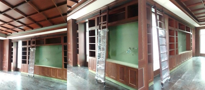 บันไดรางเลื่อนไม้สำหรับห้องรับแขกหมู่บ้านลัดดาวัลย์ราชพฤกษ์ตู้เก็บเครื่องมือ