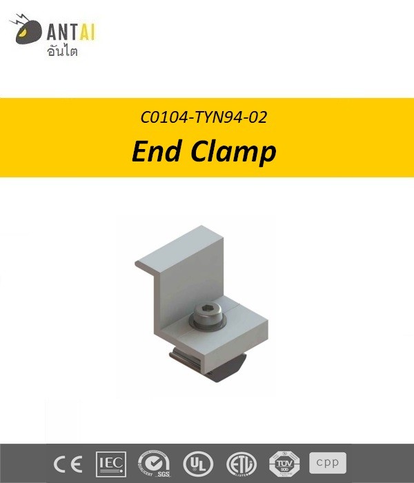 End Clamp Kit ตัวล็อกริมแผงโซล่าเซลล์