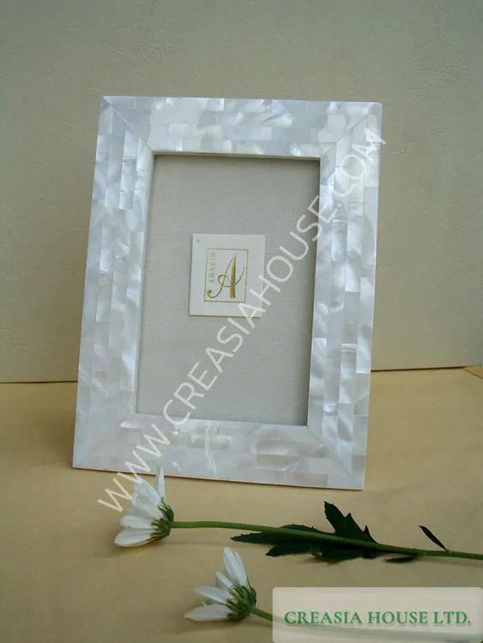 The Jws Collections Mother-of-Pearl Picture Frame, White, 4 x 6