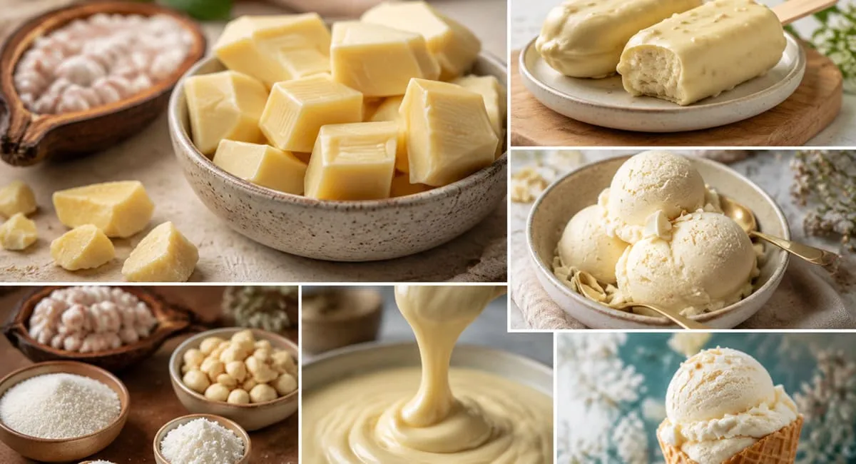 VeganWhiteChocolateสำหรับไอศกรีมวีแกนเนื้อเนียนนุ่ม
