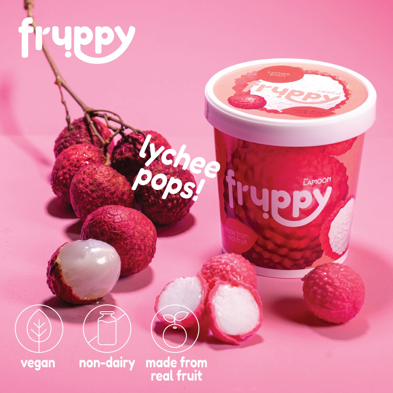 FRUPPY Lychee Pop ไอศกรีมซอร์เบทรสลิ้นจี่