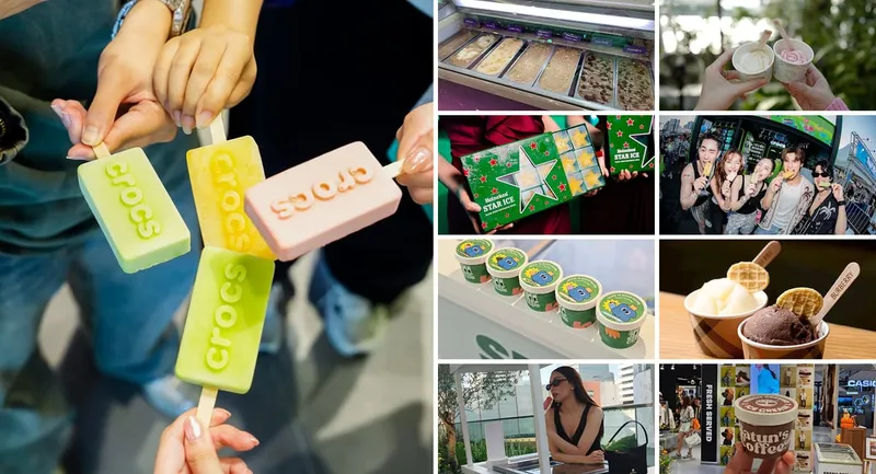 ไอศครีมจัดเลี้ยงหลากรสพร้อมเสิร์ฟในงานอีเวนต์กลางแจ้ง