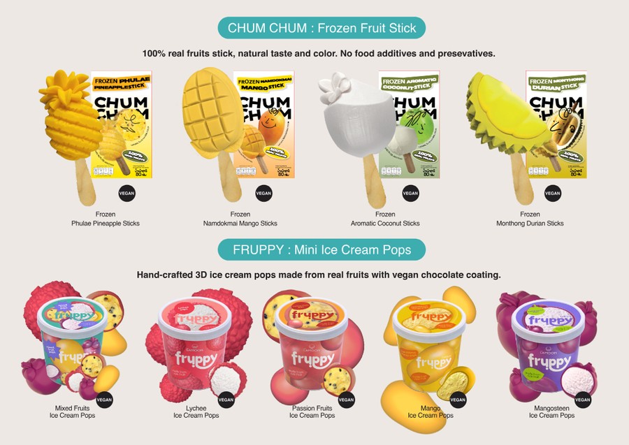 ไอศกรีมแท่งดีไซน์พิเศษและไอติม3มิติ