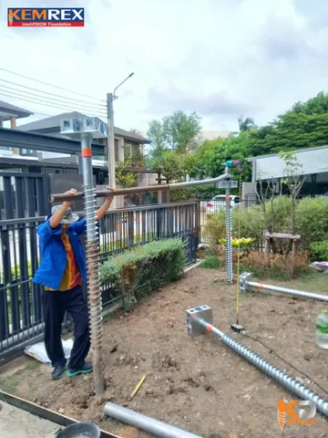 เข็มเหล็กเสาเข็มเหล็กเสาเข็มเกลียวฐานรากต่อเติมต่อเติมบ้านต่อเติมครัวที่จอดรถฐานเครื่องจักรฐานรากเสาไฟhsbkemrex6