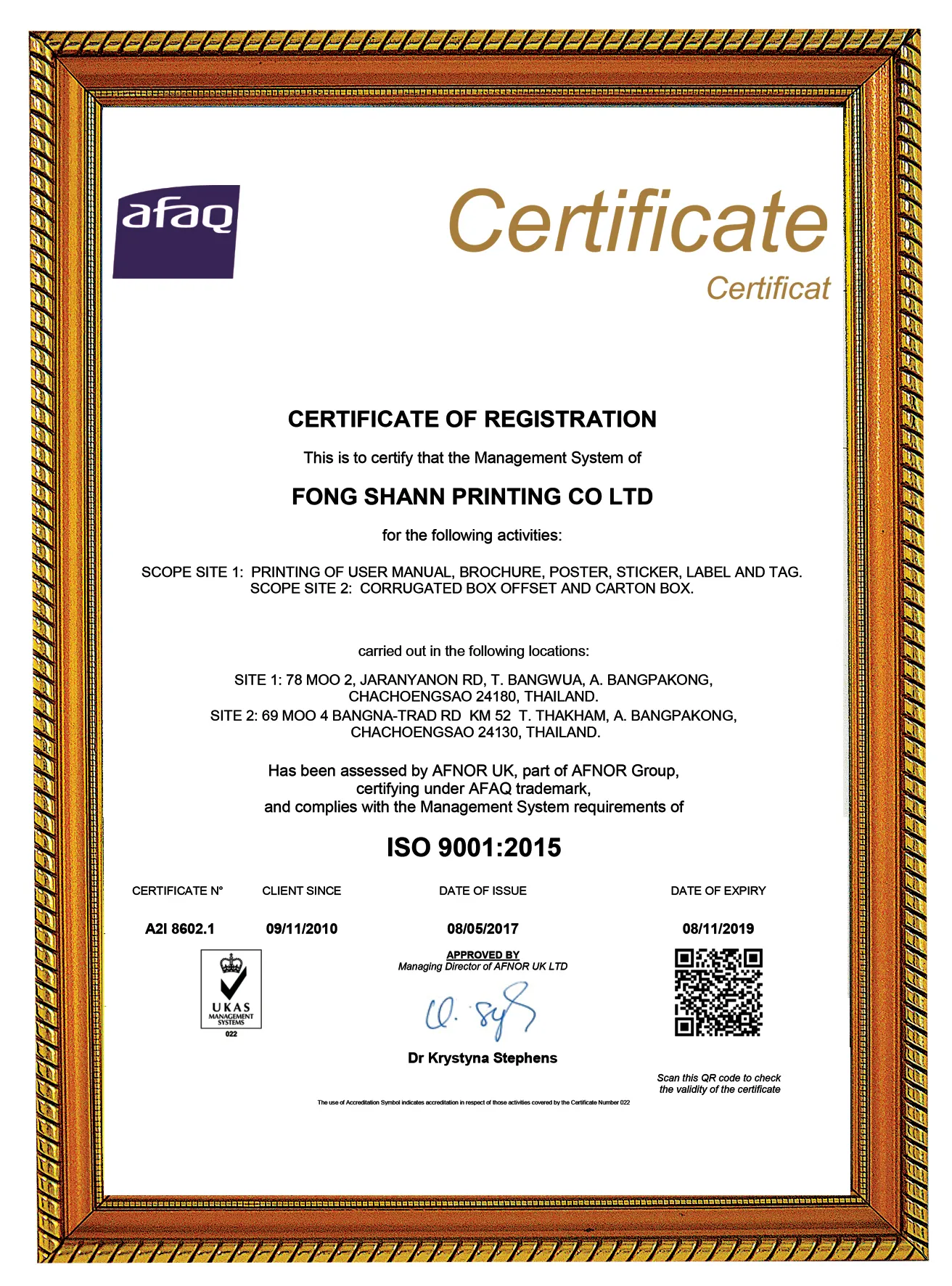 CertificateISO9001-2015