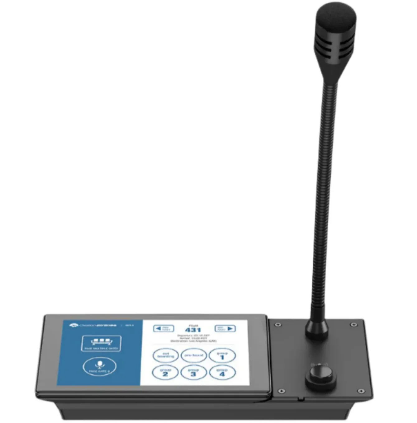 Q-SYS PS-TSCG3-G Touchscreen Page Station with Gooseneck Microphone