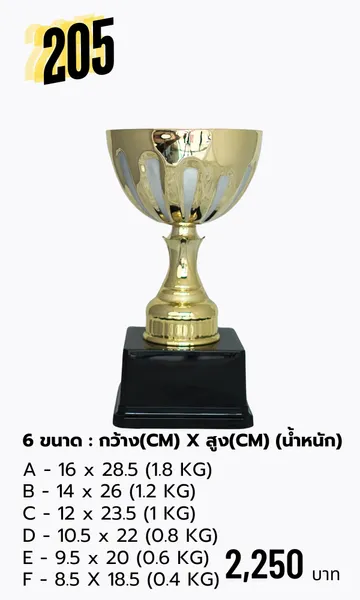 ถ้วยรางวัลโลหะ205