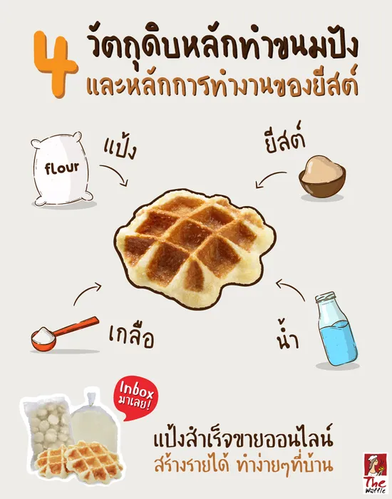 TheWaffleวัตถุดิบทำขนมปังยีสต์แป้งวาฟเฟิลสำเ