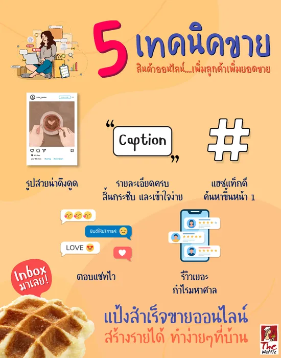 TheWaffleเทคนิคขายของออนไลน์แป้งวาฟเฟิลสำเร็