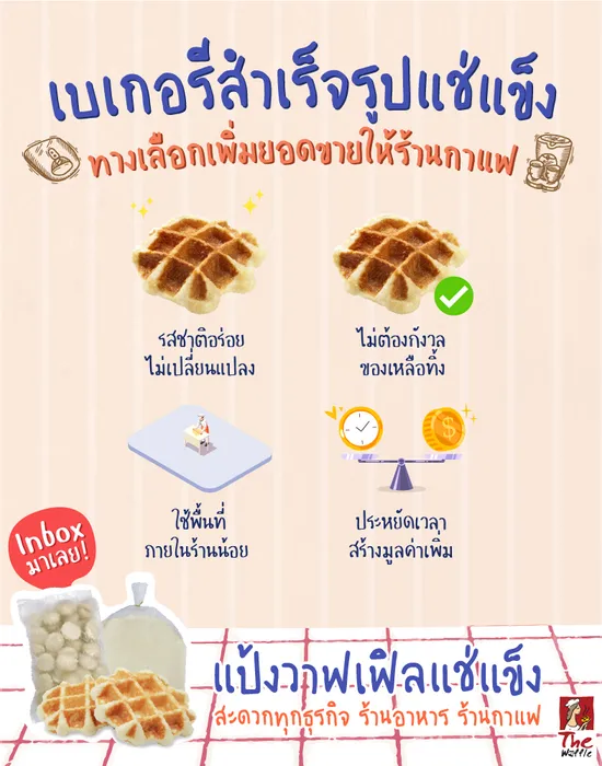 TheWaffleแป้งวาฟเฟิลสำเร็จรูปแช่แข็งขนมร้านก