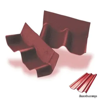 ครอบชนผนังขวาไปซ้าย-ลอนคู่ไฮบริด-สีแดงประกายมุก