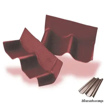 ครอบชนผนังซ้ายไปขวา-ลอนคู่ไฮบริด-สีน้ำตาลประกายมุก