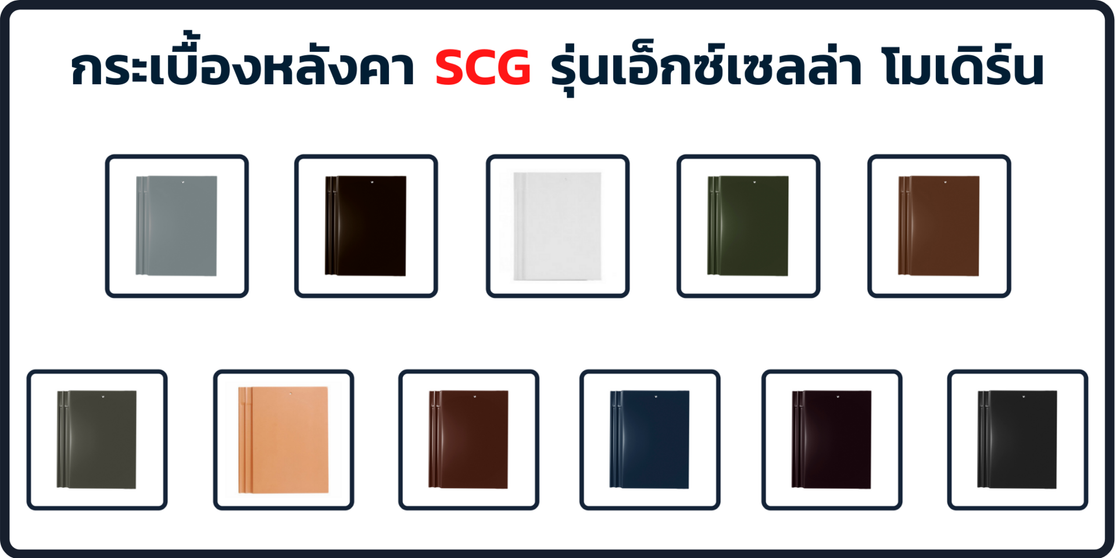 กระเบื้องหลังคาSCGรุ่นเอ็กซ์เซลล่าโมเดิร์น