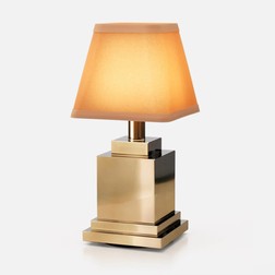 Ritz Forged Brass Base Polished & Unlacquered Parchment Shade