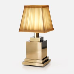 Ritz Forged Brass Base Polished & Unlacquered Pleated Silk Shade
