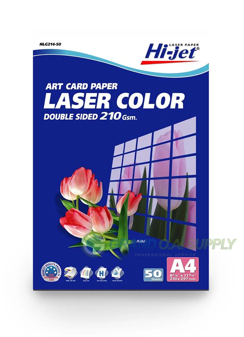 สติ๊กเกอร์เลเซอร์ผิวเรียบ ขนาด A4  210 ไมครอน  HLG214-50
