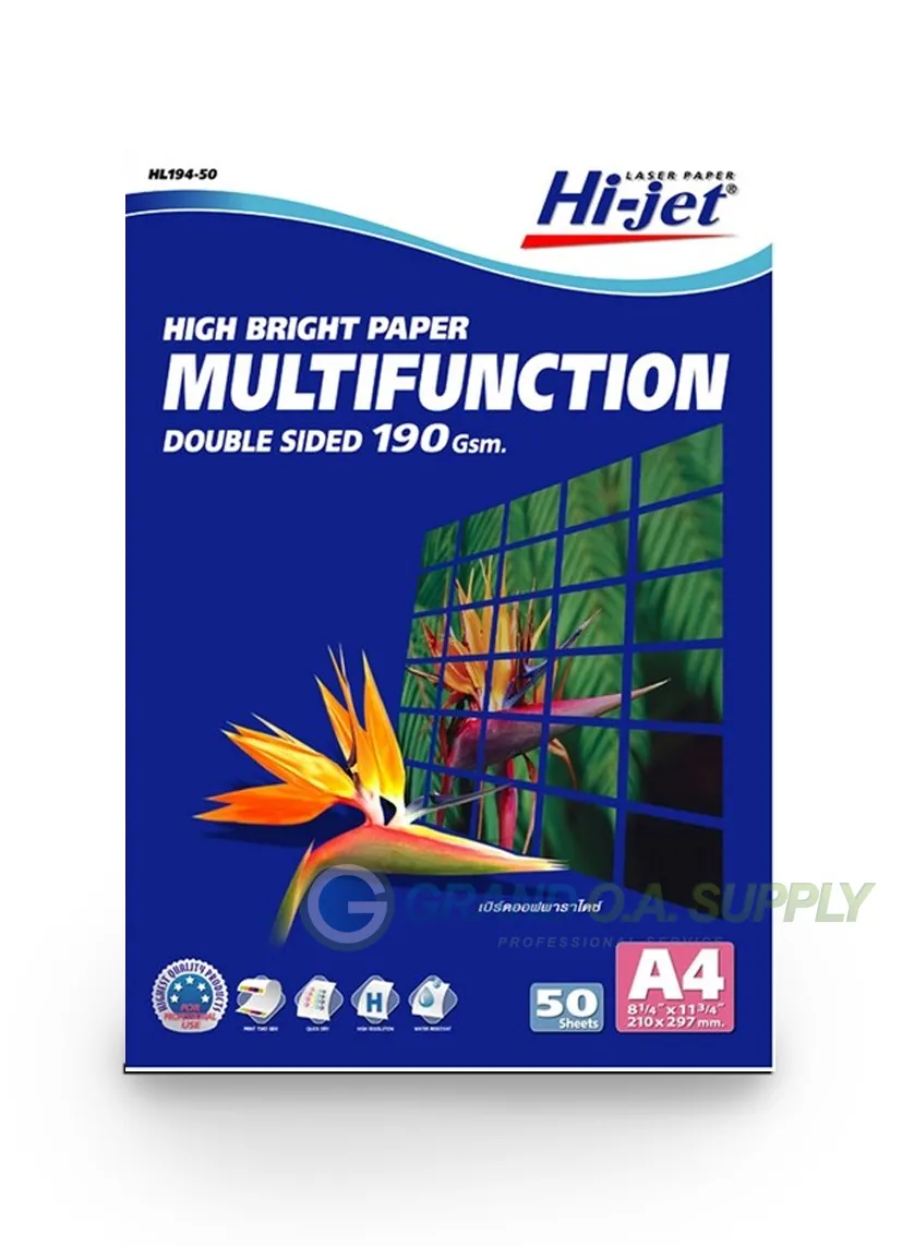 สติ๊กเกอร์เลเซอร์ผิวเรียบ ขนาด A4  HL 194-50 190 แกรม