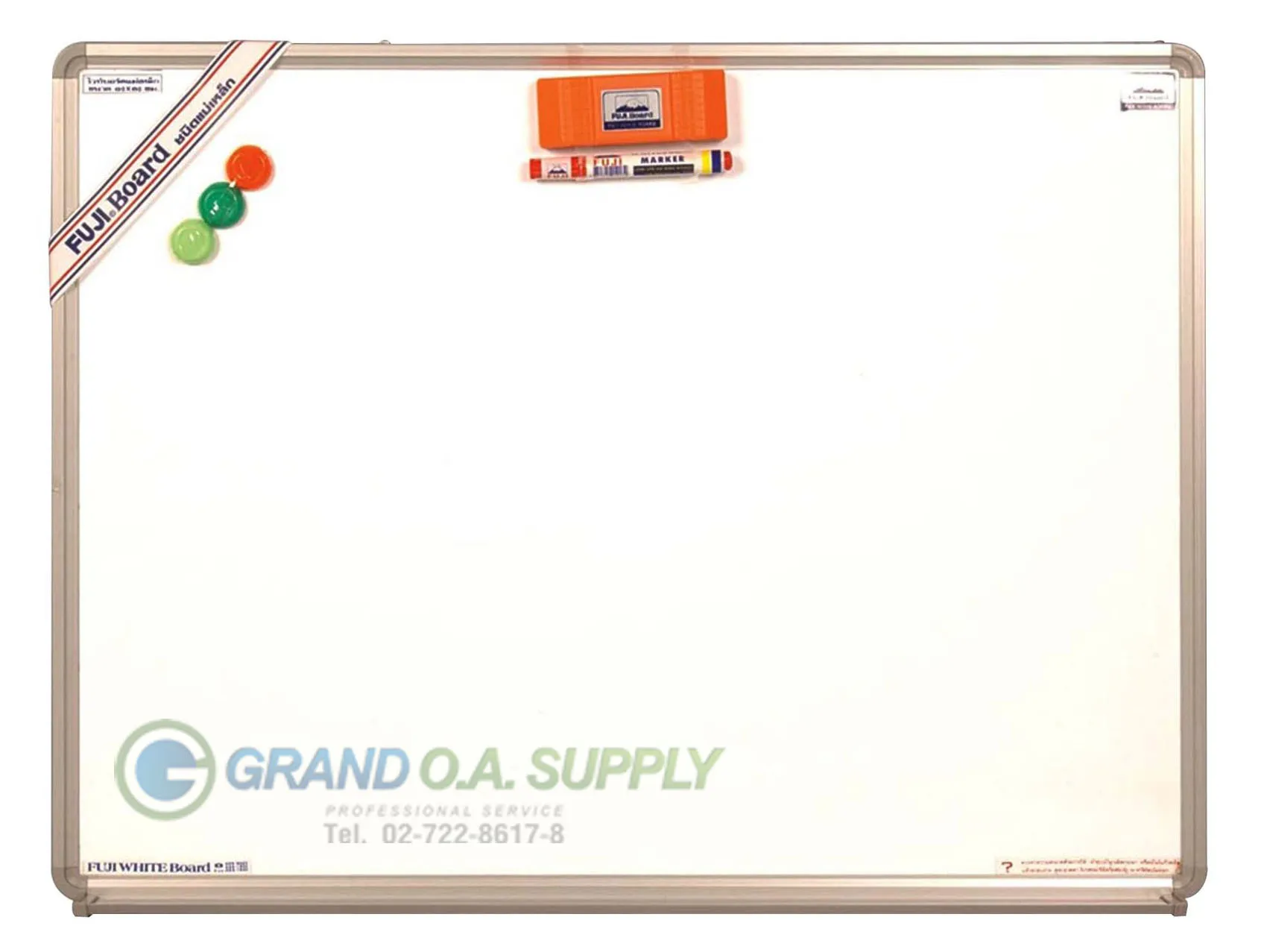 กระดานไวท์บอร์ด ฟูจิ ขอบโอเอ ชนิดเเม่เหล็ก ขนาด 80x120ซม.