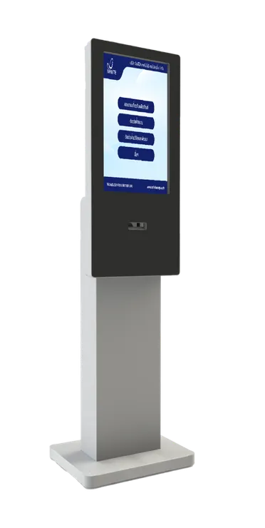 ตู้กดบัตรคิวแบบทัชสกรีนขนาด24นิ้วระบบคิวอัตโนมัติ