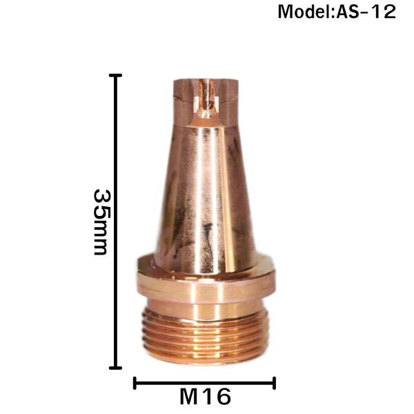 หัว Nozzle M16 Model AS-12 สำหรับเครื่องเชื่อมเลเซอร์ไฟเบอร์