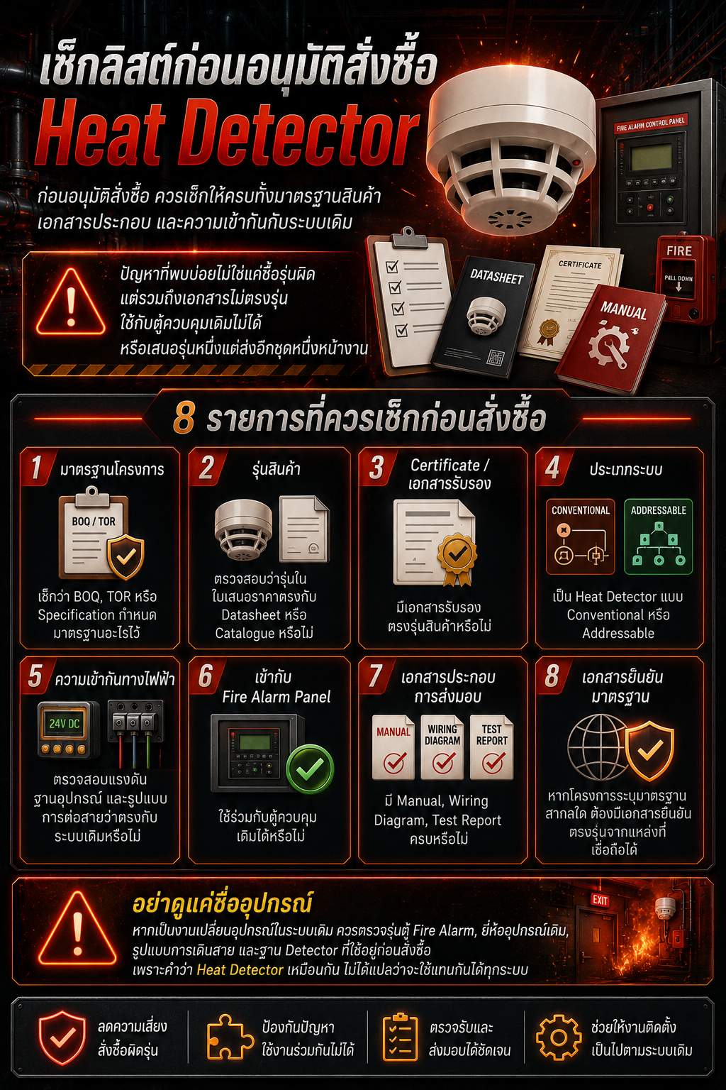 เช็กลิสต์ก่อน สั่งซื้อ Heat Detector