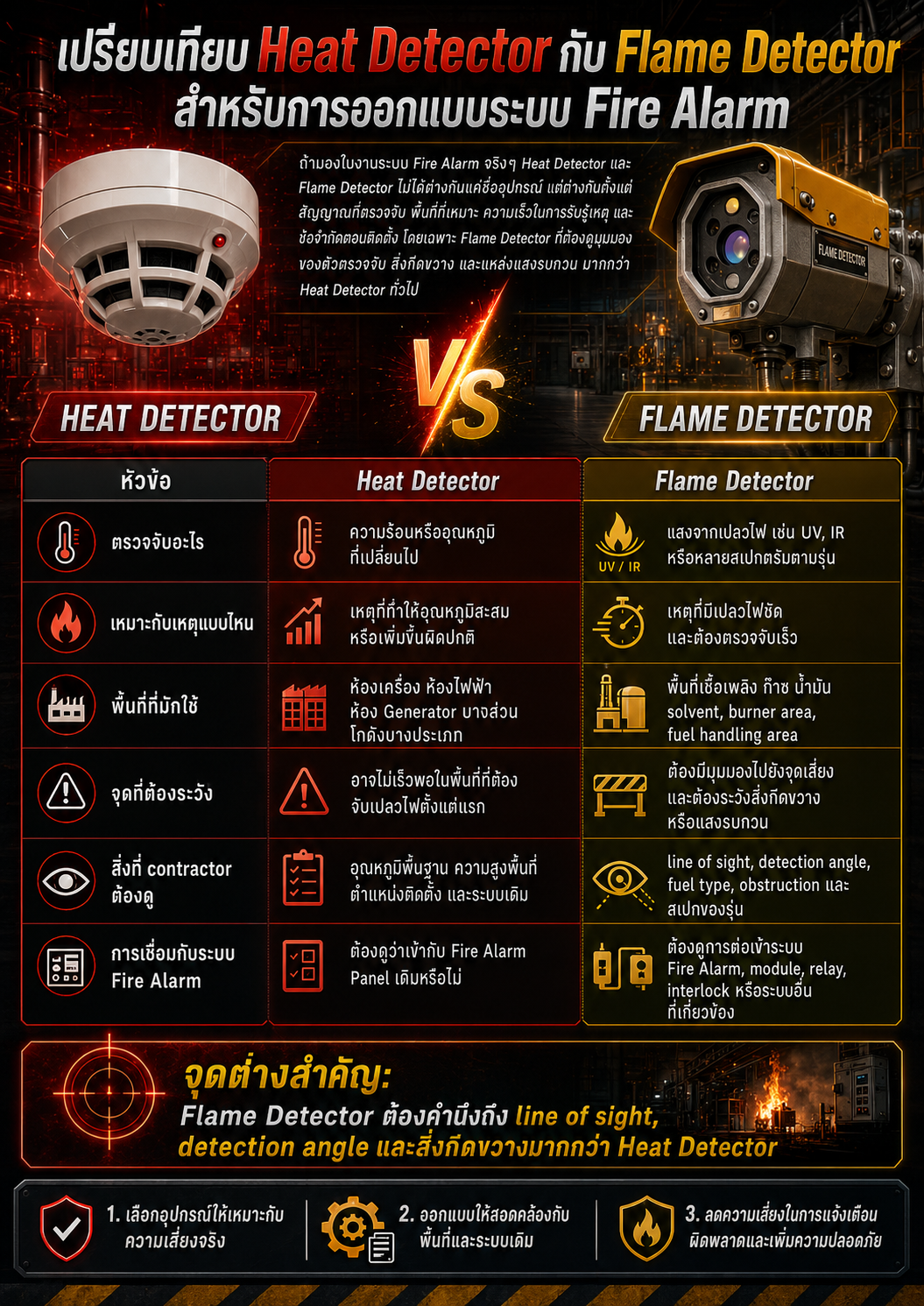 Heat Detector กับ Flame Detector ต่างกันอย่างไร ในระบบ Fire Alarm  2