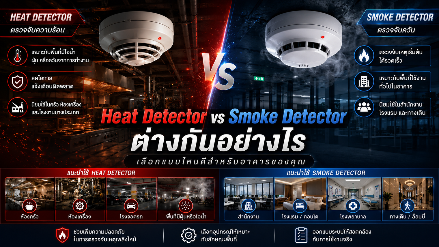 Heat Detector vs Smoke Detector