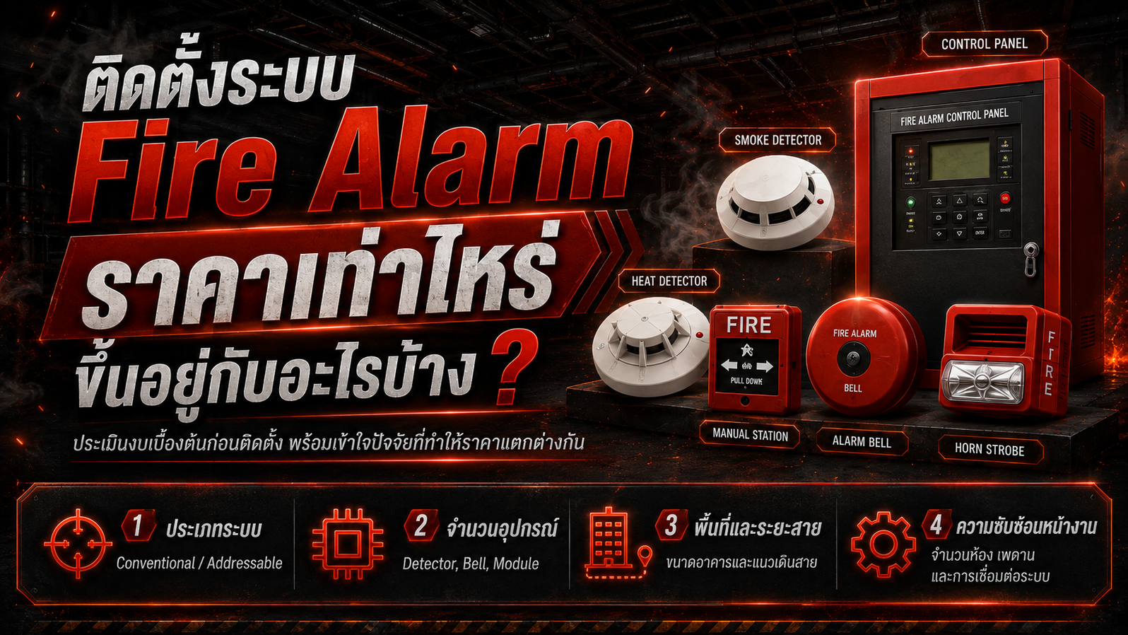 ติดตั้งระบบ Fire Alarm ราคาเท่าไหร่ ขึ้นอยู่กับอะไรบ้าง