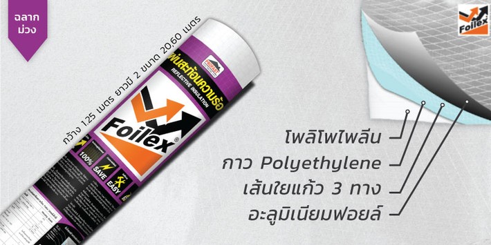 แผ่นสะท้อนความร้อนฉลากสีม่วงSpec-1
