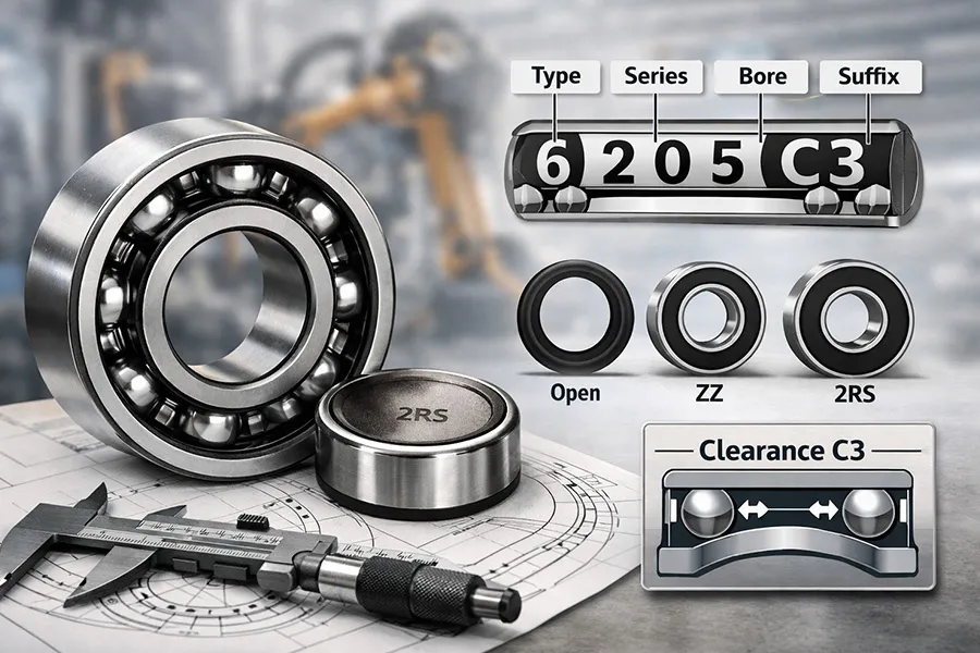 วิธีอ่านเบอร์ลูกปืน-Bearing-Number-รหัสฝาปิด-และรหัส-Clearance-C3-สำหรับงานอุตสาหกรรม