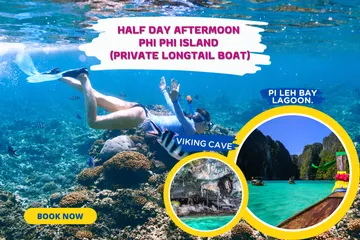 ทัวร์เกาะพีพีครึ่งวันบ่ายเช่าเหมาลำเรือหางยาวแบบส่วนตัวEG
