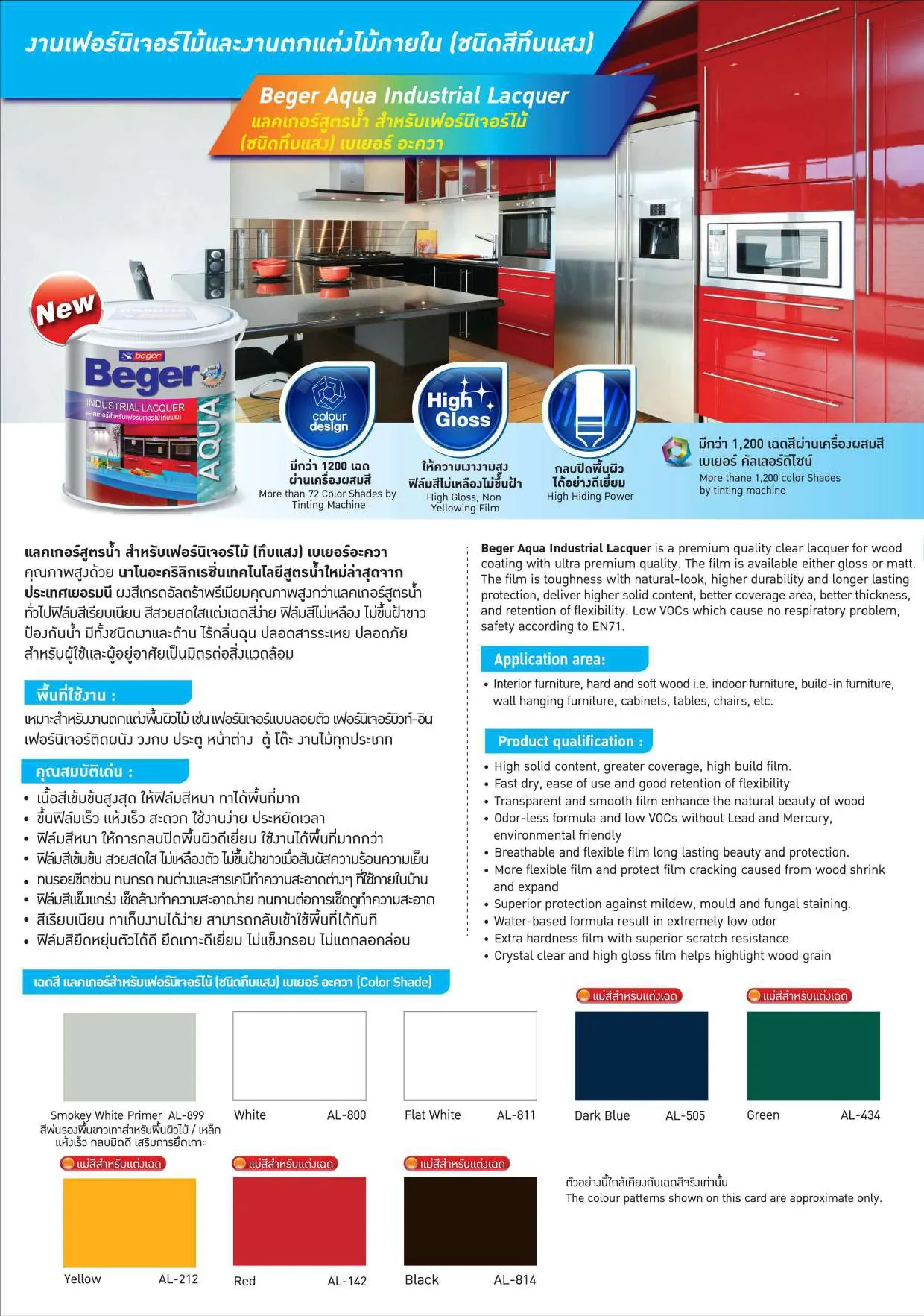 เบเยอร์อะควาแลค แลคเกอร์ ชนิดเงา ทึบแสง(สีอุตสาหกรรม สูตรน้ำ AL-800)