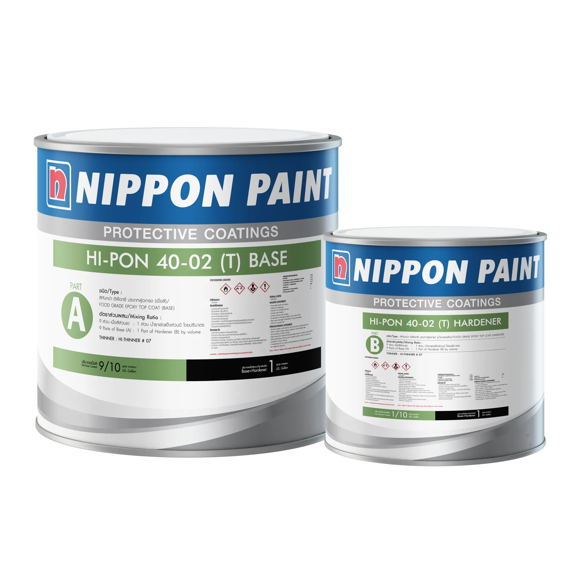 นิปปอนเพนต์ อีพ็อกซี่ ท็อปโค้ท Hi-Pon 40-02 สีอีพ็อกซี่ชนิดฟู๊ดเกรด (เฉพาะเฉดสีขาว)
