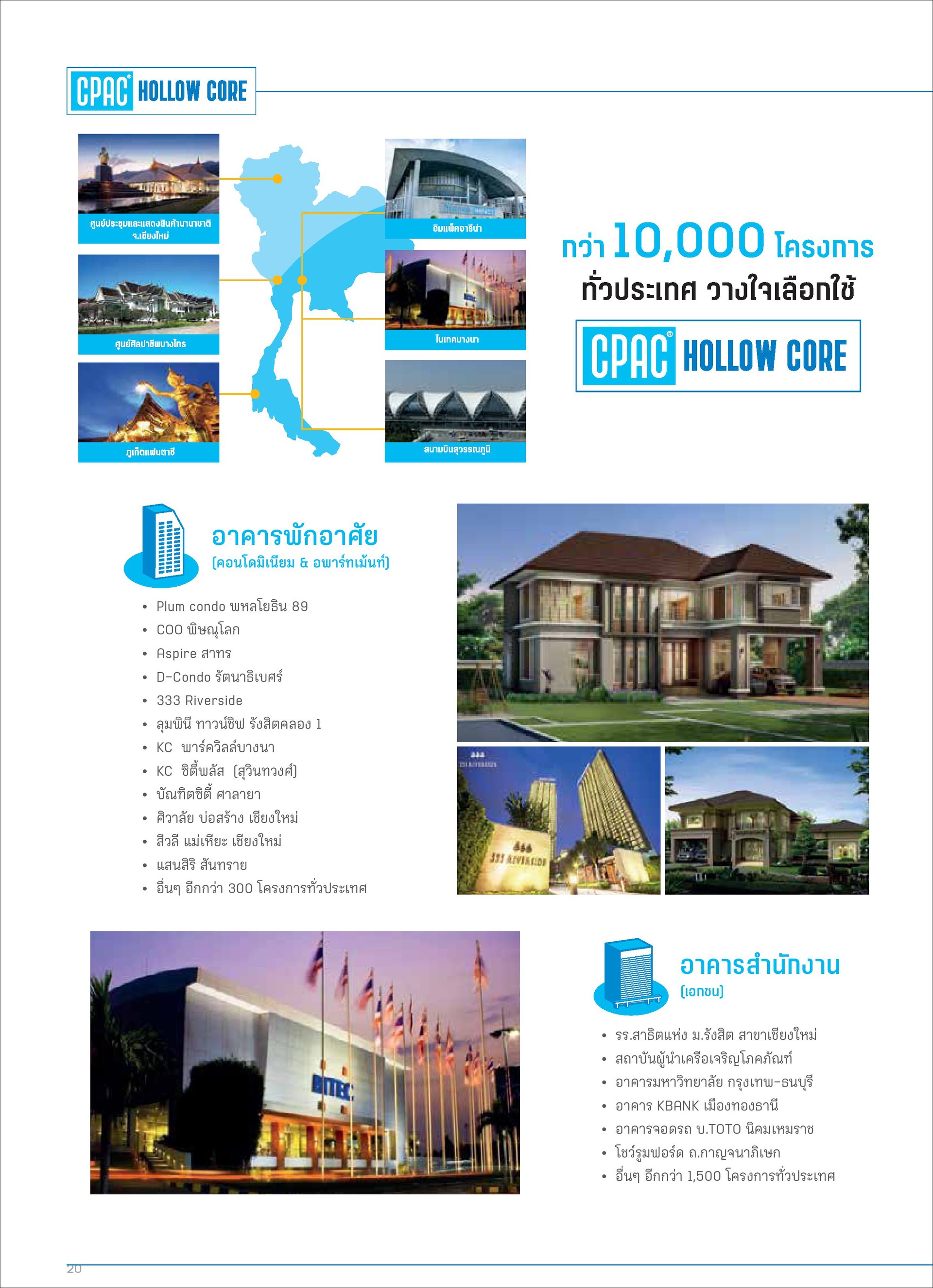 แผ่นพื้นคอนกรีตสำเร็จCPACHOLLOWCORE(20)