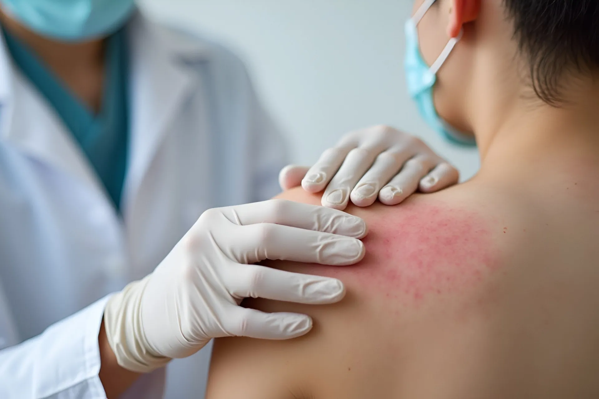 doctor-is-putting-bandage-womans-back