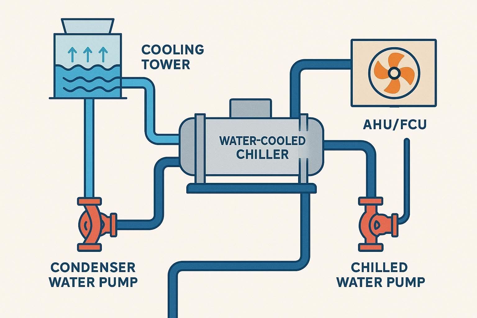 ระบบปั๊มน้ำในงาน Chiller
