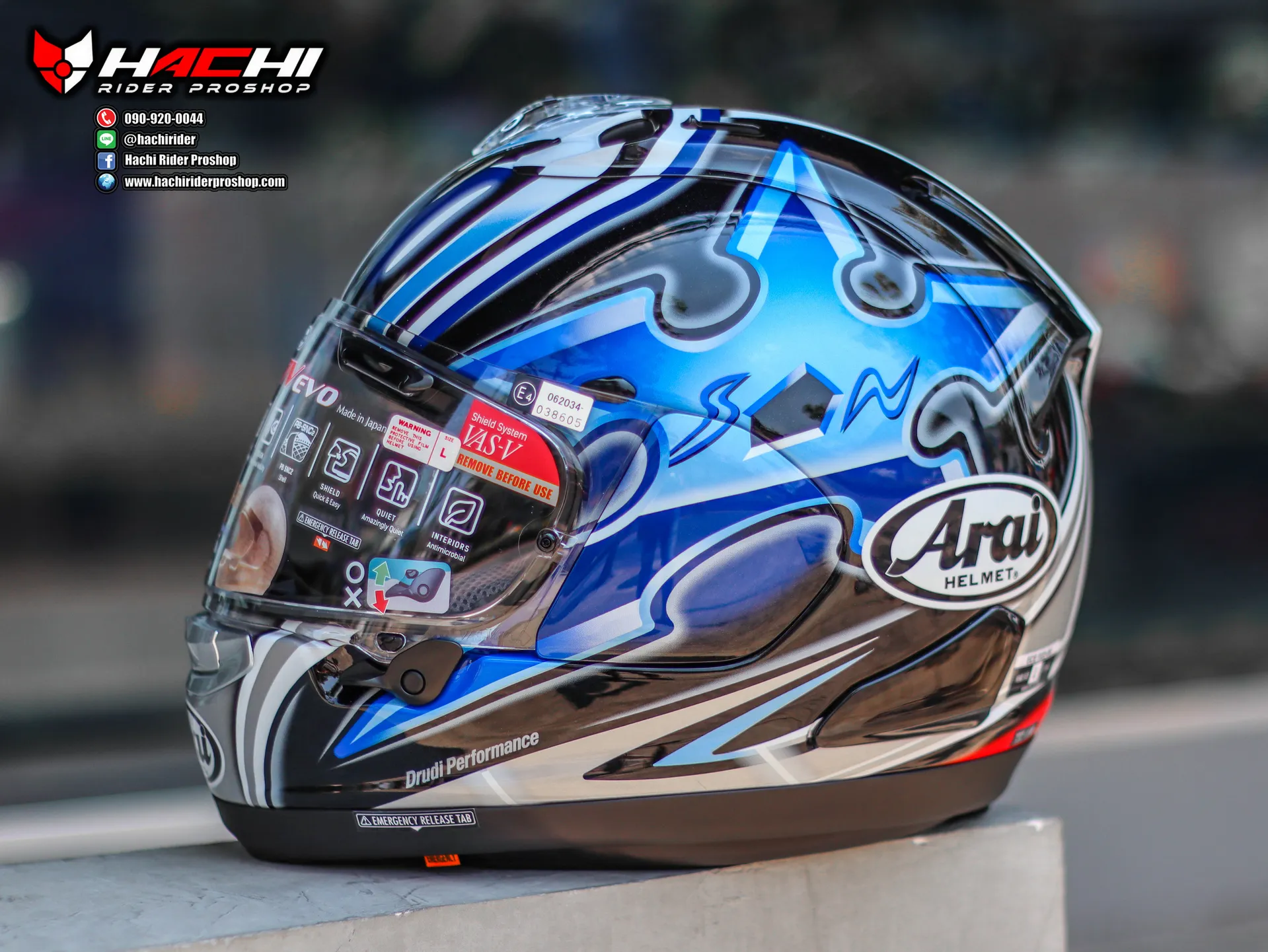 Arai RX 7V EVO Nakano Shuriken Silver