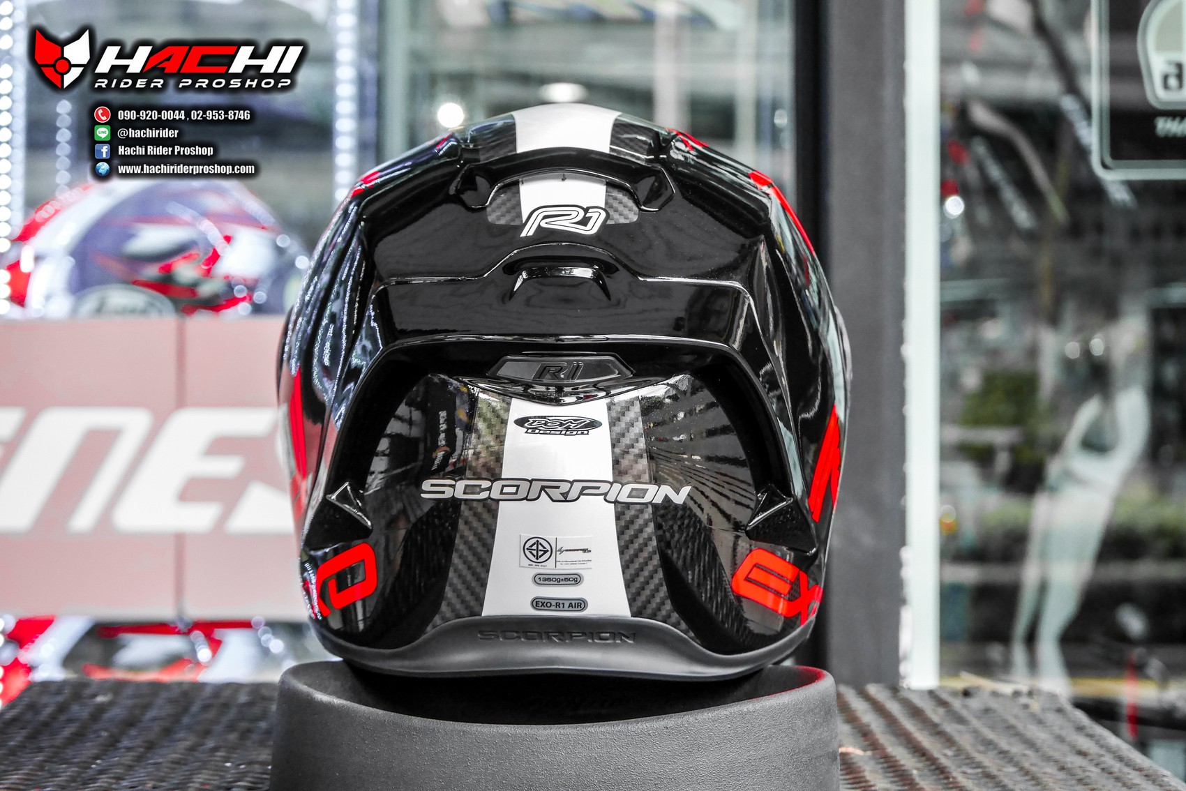 SCORPION EXO R1 AIR Halley Black Red