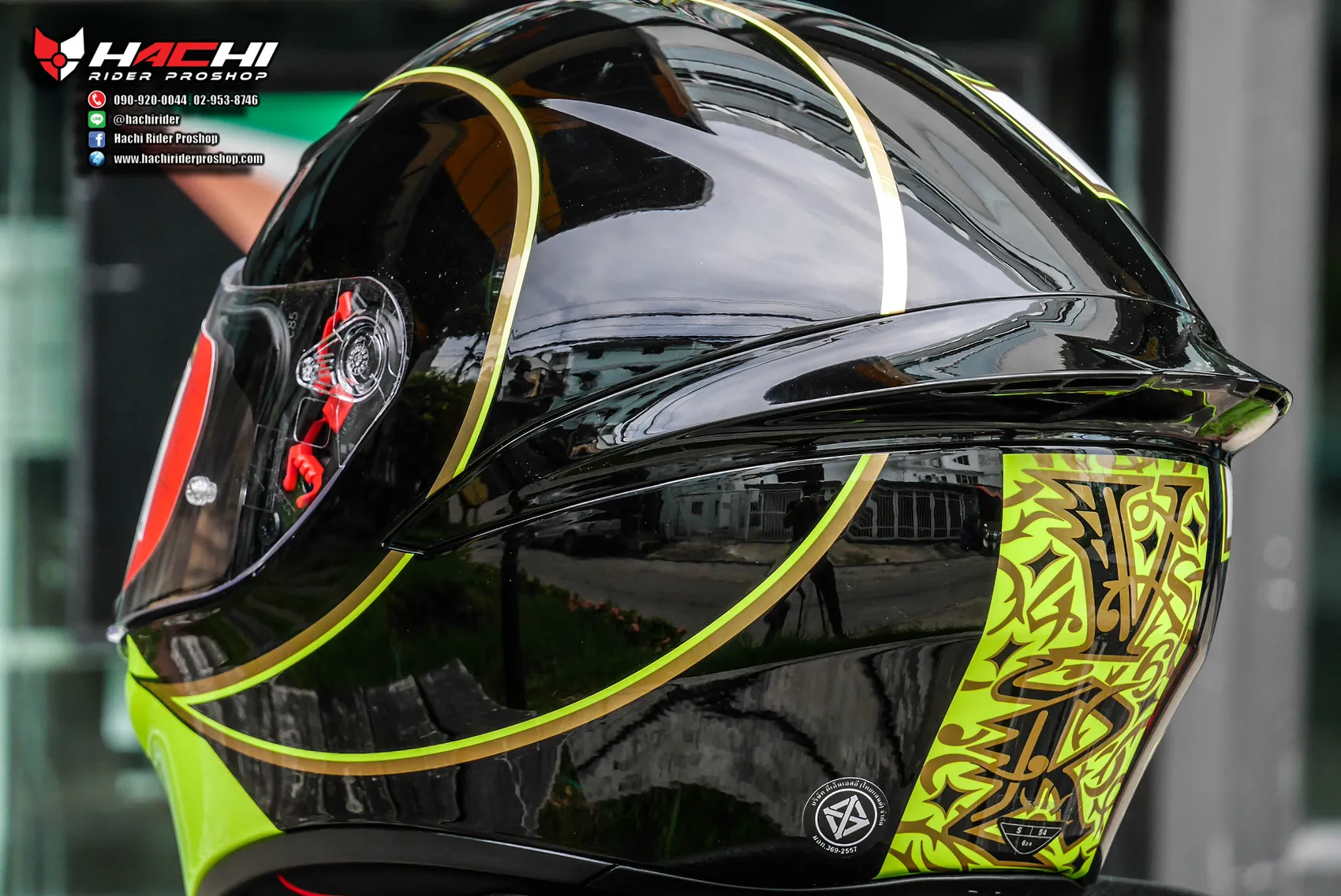 AGV K-1 Gothic 46 ヘルメット AGV K1 Gothic 46 Motorcycle Helmet Black/Yellow - Walmart.com