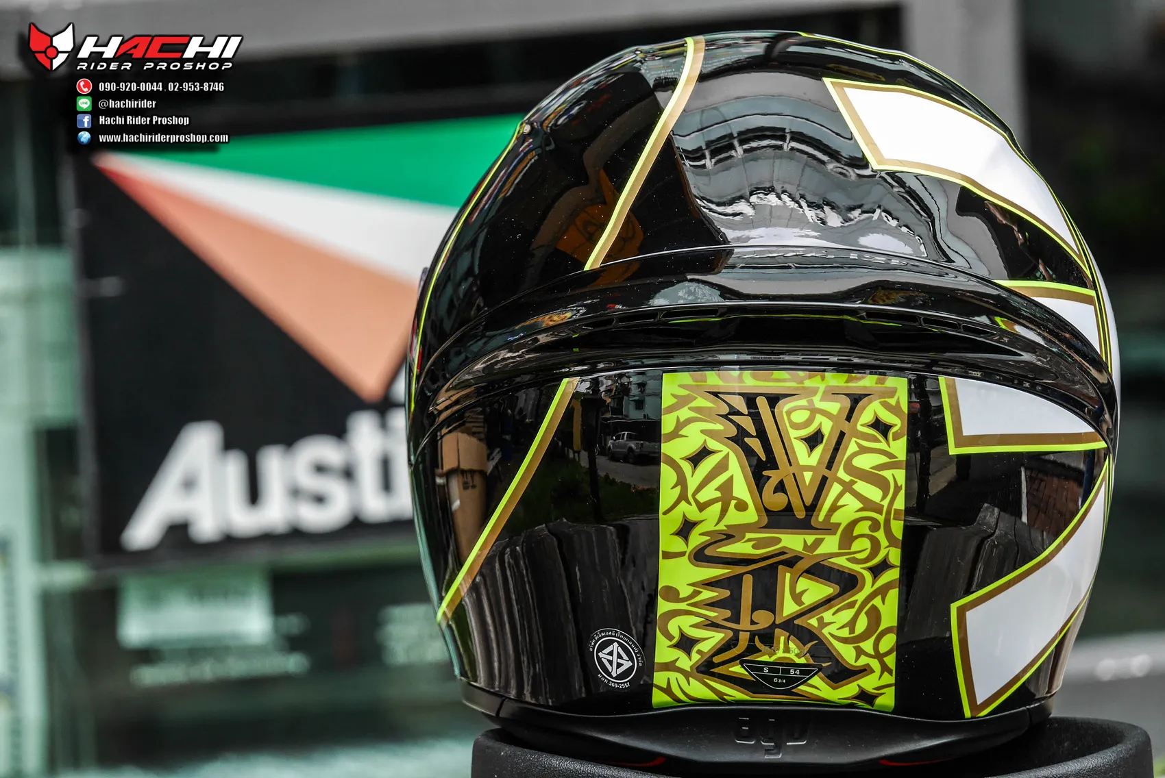 AGV K-1 Gothic 46 ヘルメット AGV K1 Gothic 46 Motorcycle Helmet Black/Yellow - Walmart.com