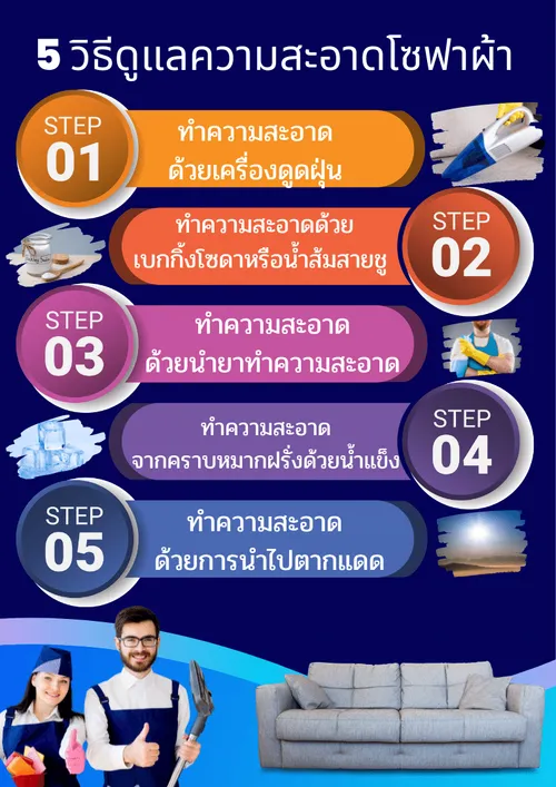 5วิธีดูแลความสะอาดโซฟาผ้า