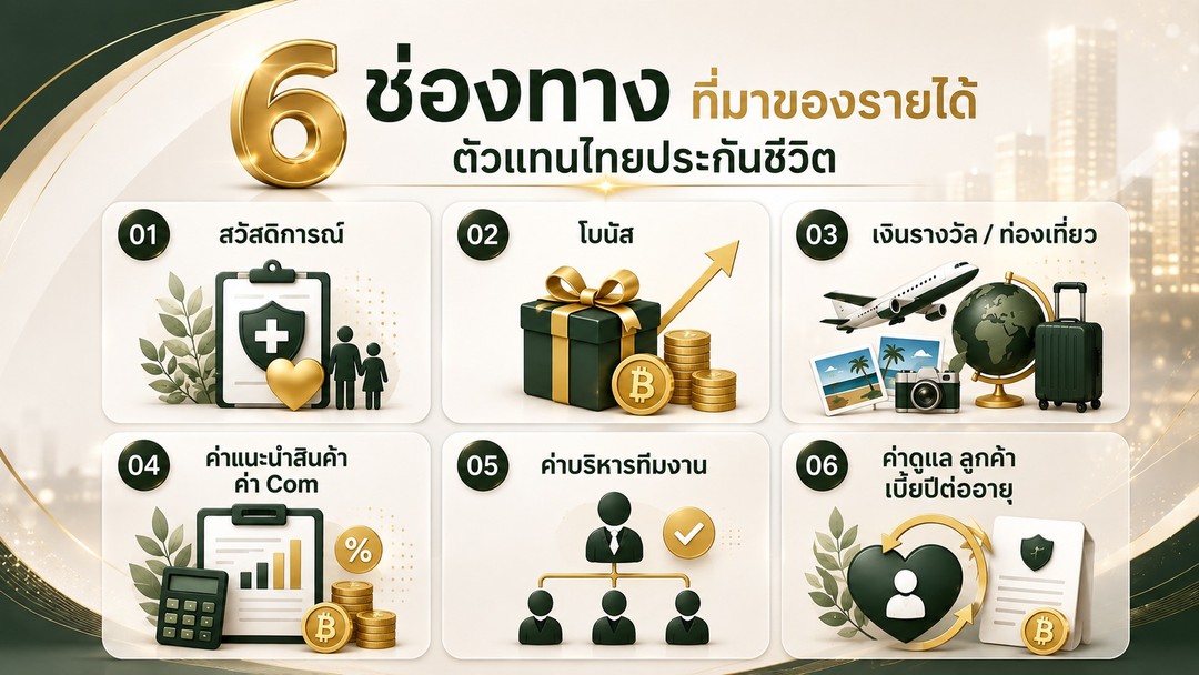 6 ช่องทางสร้างรายได้ ตัวแทนไทยประกันชีวิต1