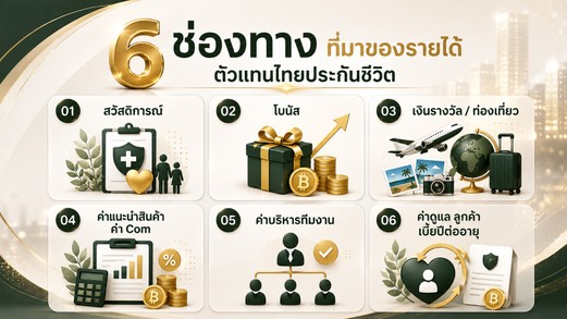 6 ช่องทางสร้างรายได้ ตัวแทนไทยประกันชีวิต1