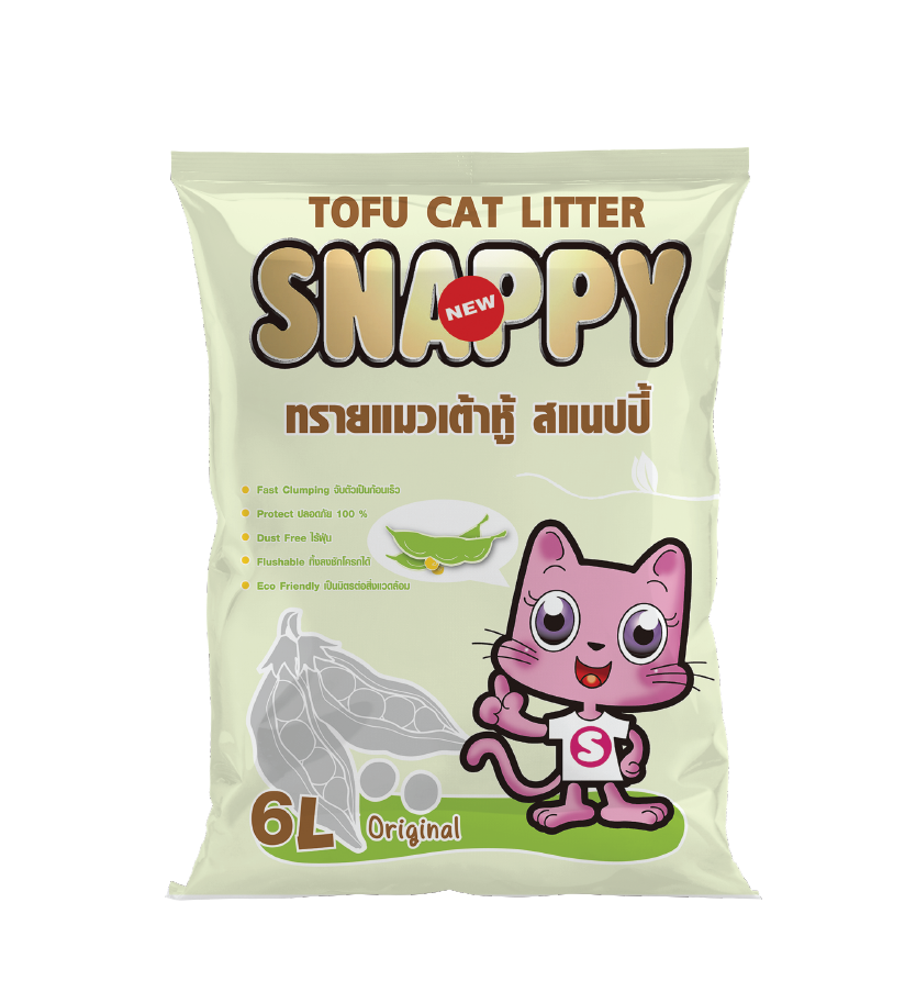 ทรายแมวเต้าหู้ (TOFU CAT LITTER SNAPPY) 6l