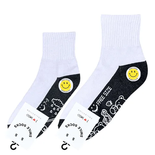 SmileSocks-นักเรียน-ขาวพื้นเทา-กันลื่น-(S-074)-ปก