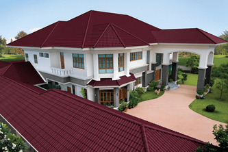 กระเบื้องหลังคาเซรามิคเอสซีจีรุ่นเอ็กซ์เซลล่าคลาสสิคสีเรดการ์เนต